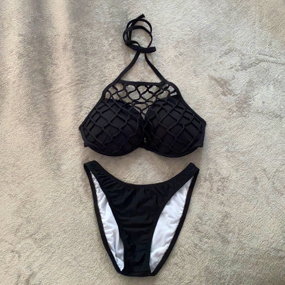 Black Bikini Set 34DD Medium Bottom